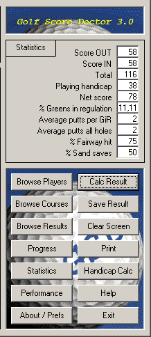Golf Software Score Keeper